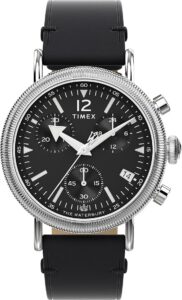 Timex Waterbury Męski zegarek analogowy 39 mm, trwała obudowa ze stali nierdzewnej, okno dnia i daty, trwała konstrukcja, wodoodporność 100 m