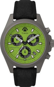 Timex Expedition North zegarek męski 43 mm – czarny pasek z gumy syntetycznej, dwuczęściowa czarna tarcza, tytanowa koperta, TW2V96300
