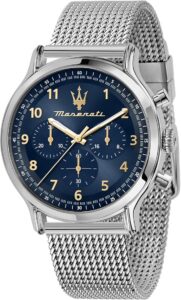 Maserati Zegarek męski z kolekcji Epoca Limited Edition, chronograf, kwarcowy -R8873618022, srebrny, 42mm, Zegarek kwarcowy, chronograf