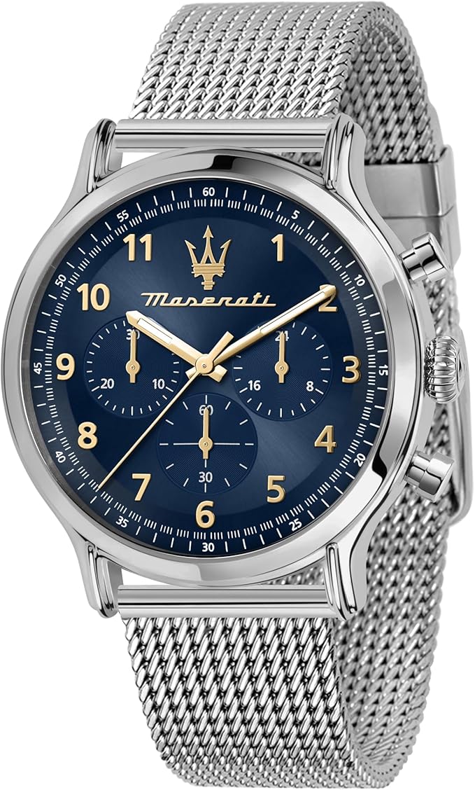 Maserati Zegarek męski z kolekcji Epoca Limited Edition, chronograf, kwarcowy -R8873618022, srebrny, 42mm, Zegarek kwarcowy, chronograf