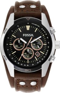 Fossil Coachman męski zegarek, mechanizm chronografu z paskiem ze stali szlachetnej lub skóry