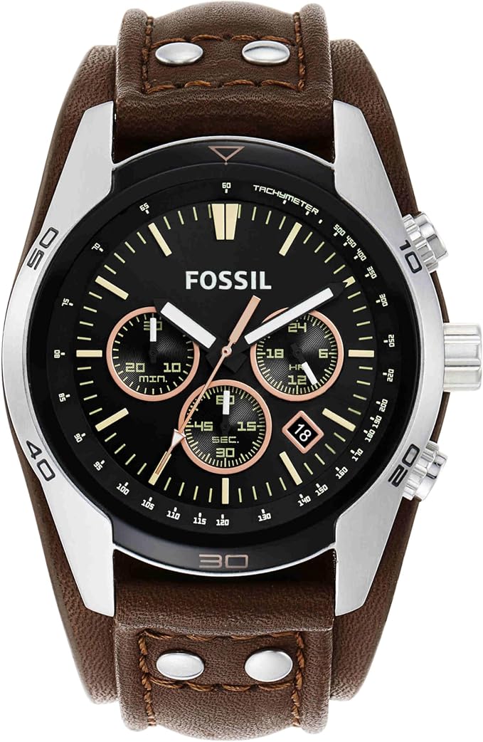 Fossil Coachman męski zegarek, mechanizm chronografu z paskiem ze stali szlachetnej lub skóry