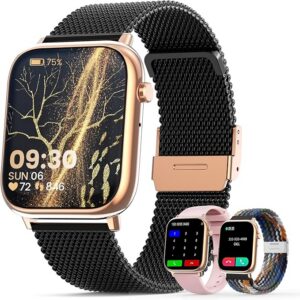 Smartwatch dla kobiet i mężczyzn, z funkcją telefonu, ekran dotykowy HD 1,83", wodoszczelność IP67, tracker aktywności fizycznej, cykl menstruacyjny, monitorowanie tętna, monitor snu, do