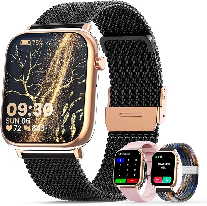 Smartwatch dla kobiet i mężczyzn, z funkcją telefonu, ekran dotykowy HD 1,83", wodoszczelność IP67, tracker aktywności fizycznej, cykl menstruacyjny, monitorowanie tętna, monitor snu, do