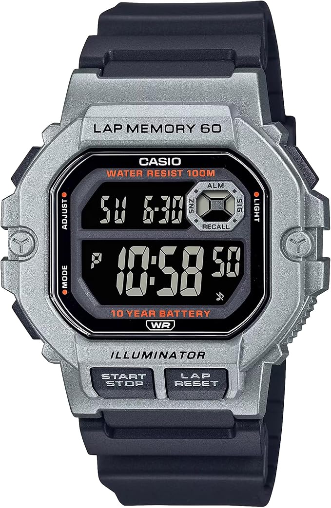 Casio Seria WS1300H | zegarek cyfrowy | wodoodporność 100 metrów | podświetlenie LED | stoper 1/100 SEC | wykres pływów | Coundtown Timer | Światło LED | Alarmy wielofunkcyjne | 10-letnia bateria