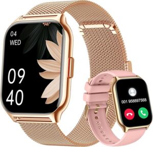 Smartwatch, odbieranie, nawiązywanie połączeń, 2-calowy smartwatch dla mężczyzn i kobiet, zegarek fitness z ciśnieniem krwi, monitorem snu, licznikiem kroków, ponad 110 sportów, smartwatche