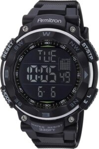 Armitron Sport Męski zegarek z cyfrowym chronografem i paskiem z żywicy, 40/8254BLK