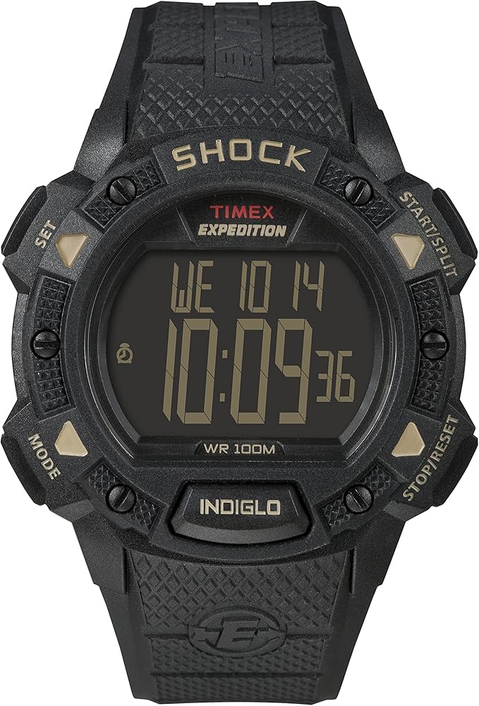 Timex Męski Expedition Shock CAT czarna tarcza z czarnym paskiem z żywicy