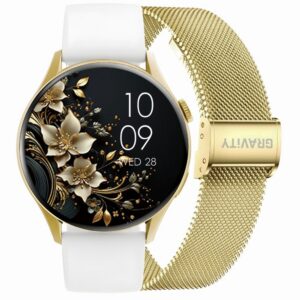 Smartwatch Gravity Złoty Pasek + Bransoleta GT11-2
