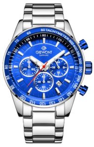 Zegarek Męski Giewont Chronograph Sapphire Srebrno Niebieski GW9140-B3