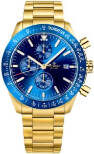 Zegarek Męski Giewont Chronograph Sapphire Złoto Niebieski GW8720-B6